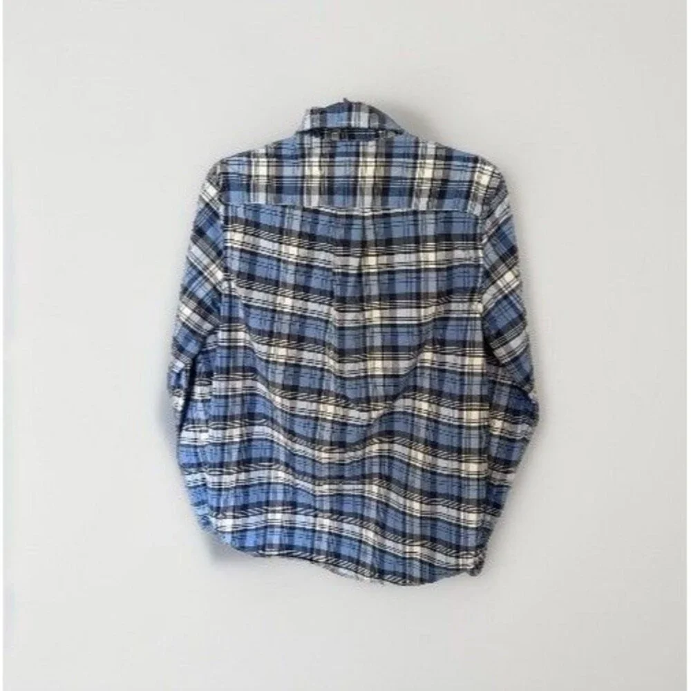 Ralph Lauren Polo Boy’s Plaid  Button-Down Shirt Blue Size XL 18-20 Preppy Pony